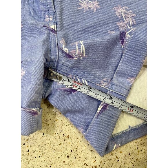 Palm shorts Maison Scotch Purple Palm Tree Beach Print Cuffed Denim Shorts 25 XS - Picture 5 of 9